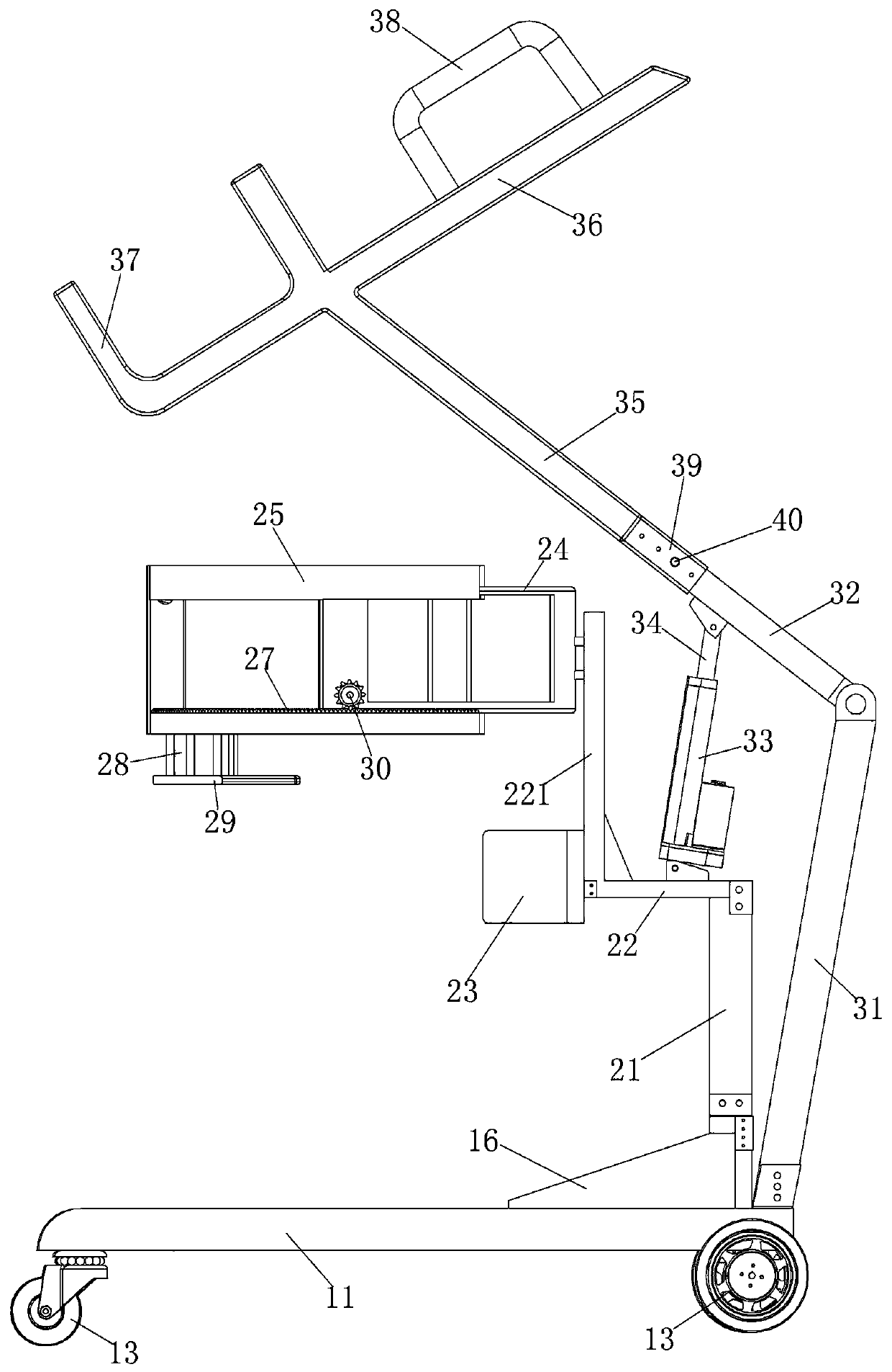 Standing assistance trolley with waist supporting function