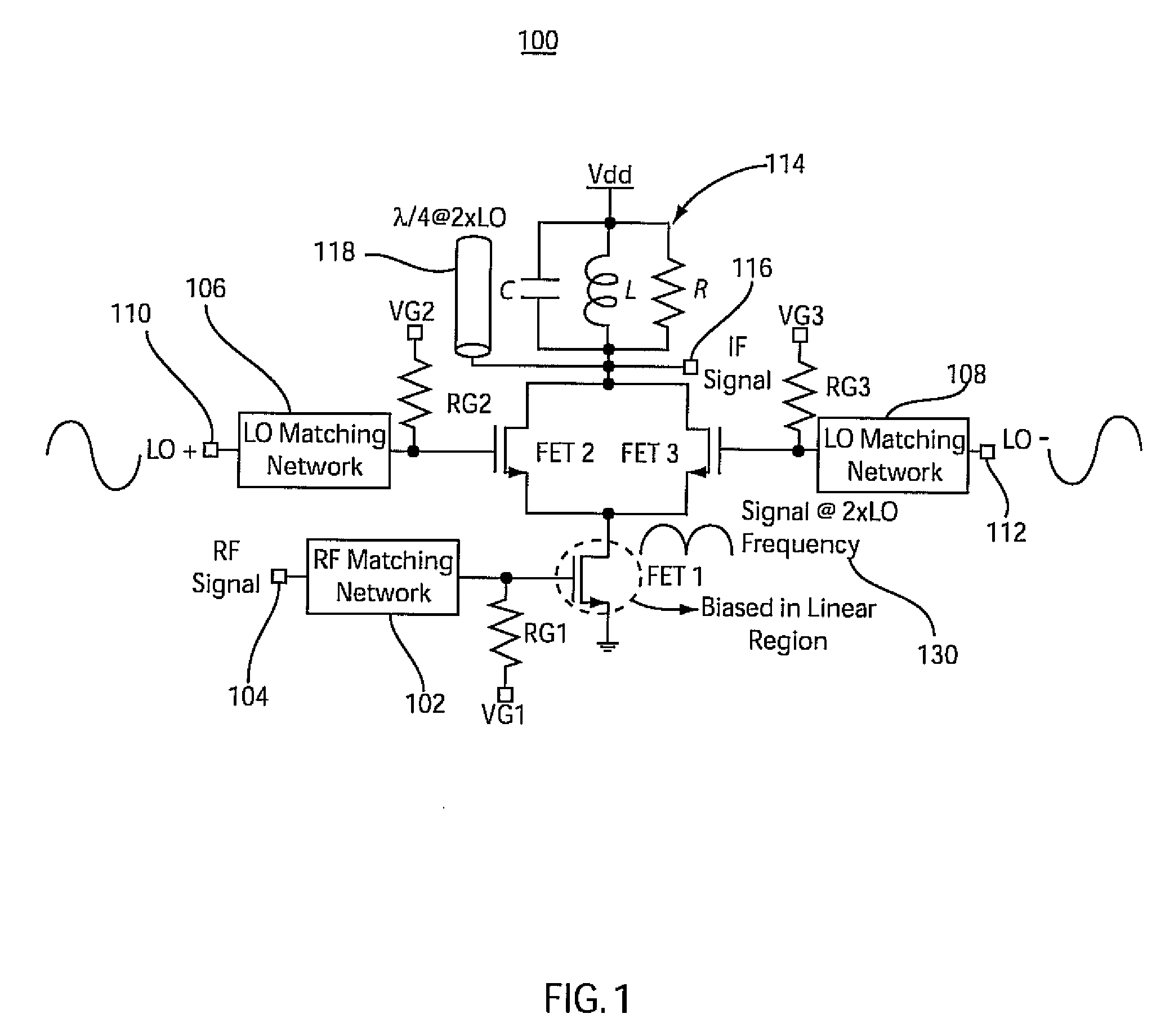 Drain-pumped sub-harmonic mixer for millimeter wave applications