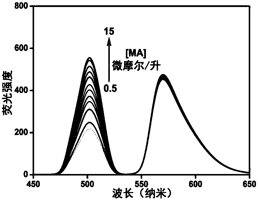 Preparation method of melamine ratiometric fluorescent probe based on silver nanocluster compound