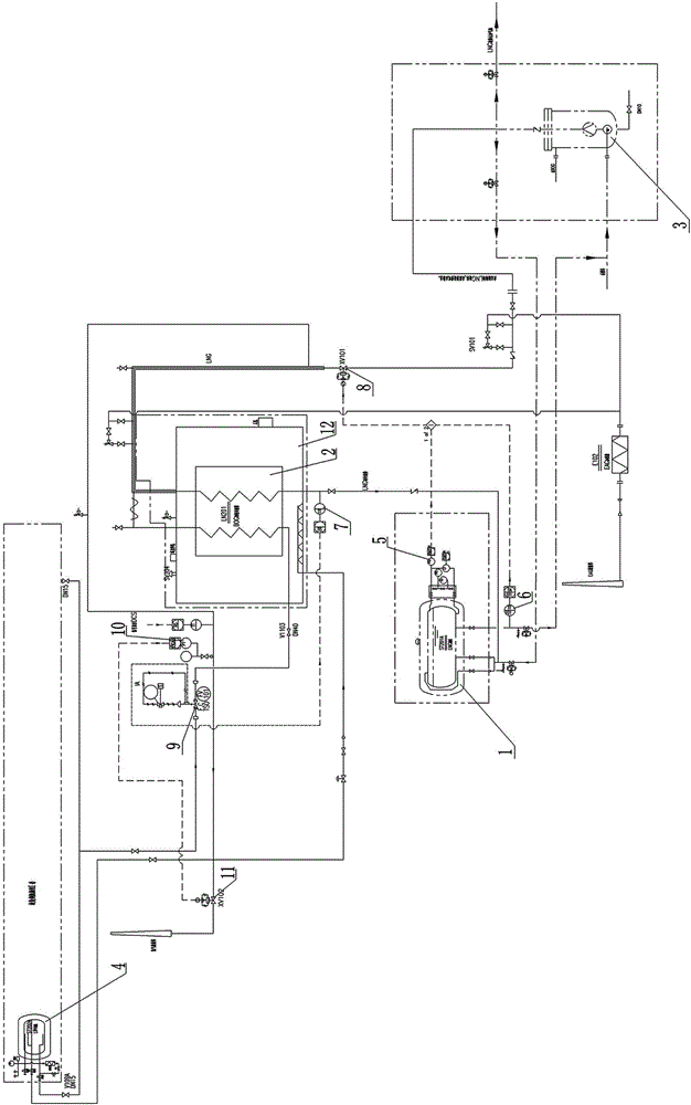 BOG condensation recycling system and method for LNG station