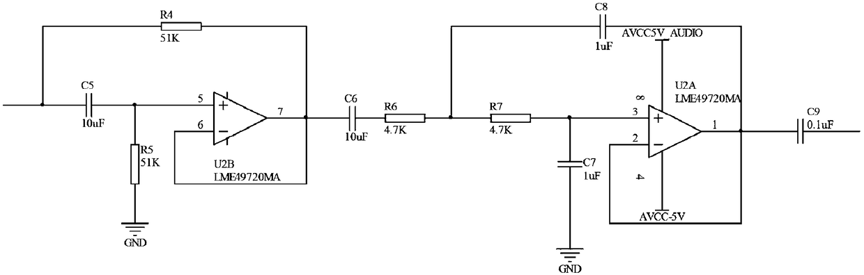 LTE-based vehicle-mounted radio station audio signal processing circuit