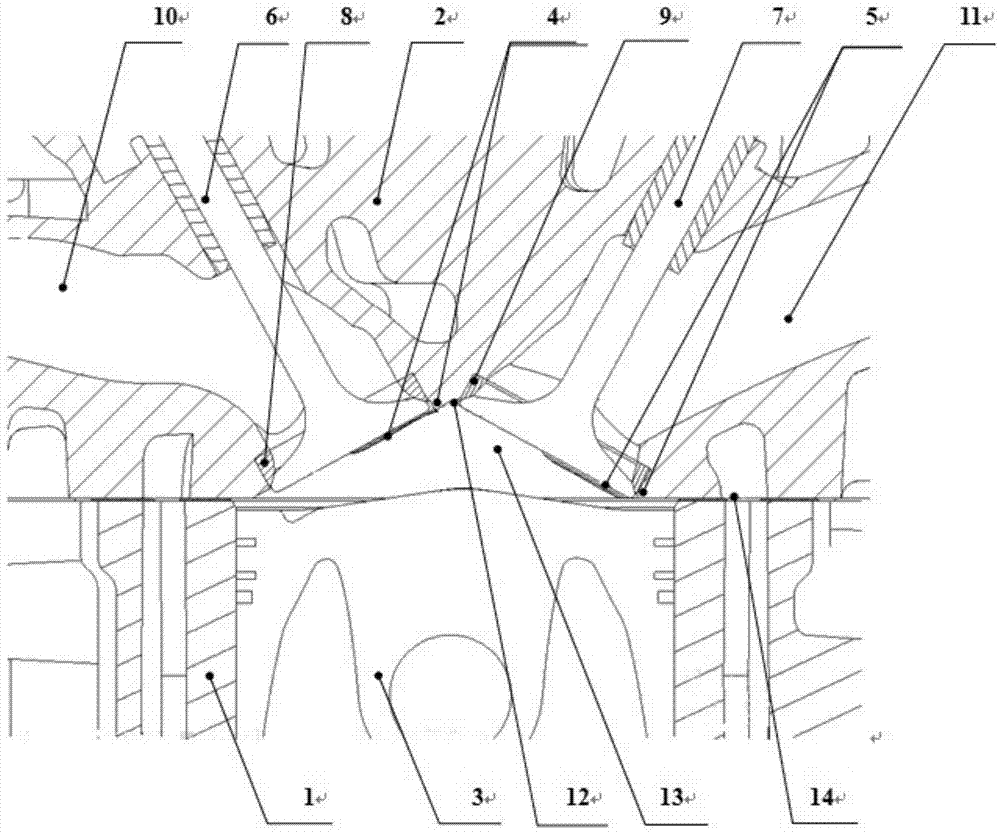 Cylinder cover with shielding wall structure, manufacturing method and engine