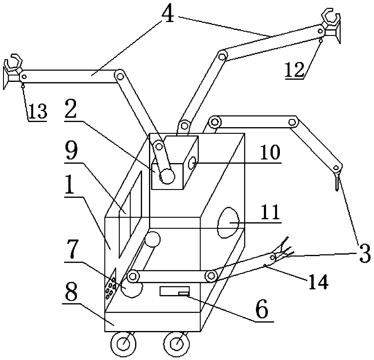 Four-arm multifunctional building robot