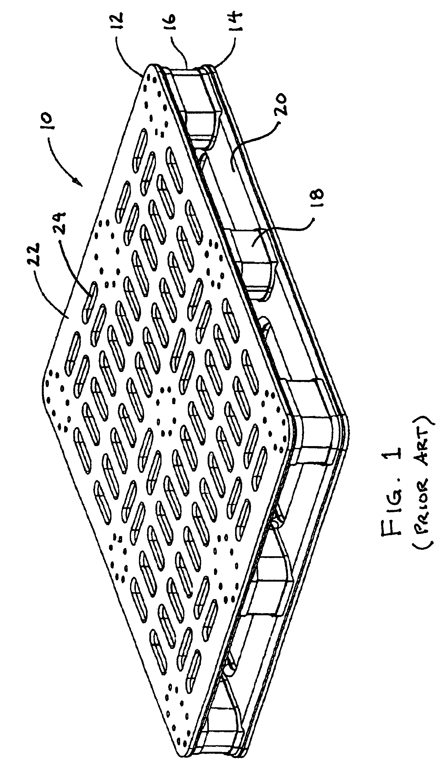 Fire resistant plastic pallet with low radio frequency resistivity