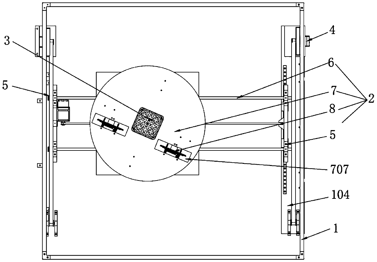 Power inspection unmanned aerial vehicle transfer station for accurate landing and battery charging and replacement based on infrared dot matrix