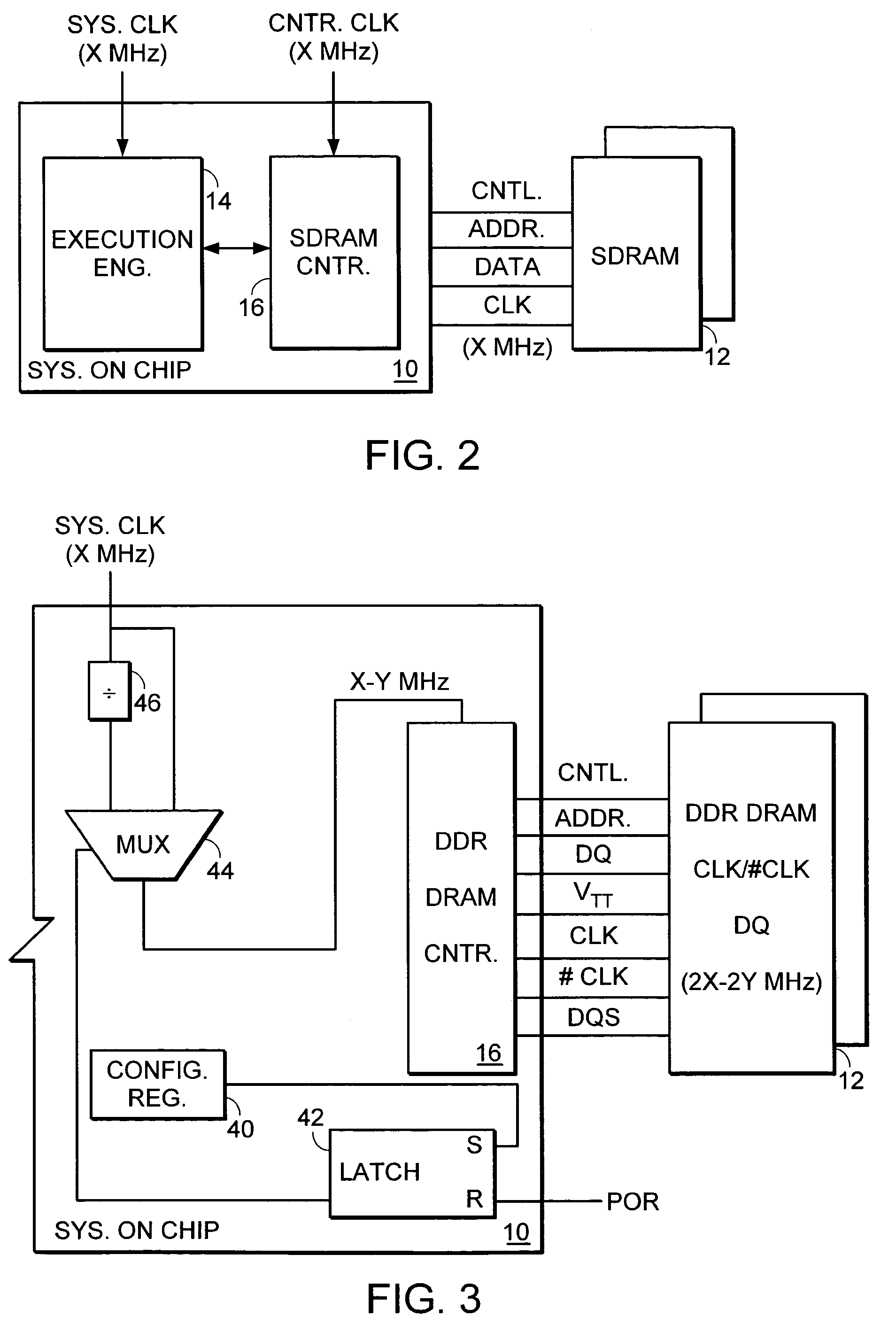 Low power memory controller with leaded double data rate DRAM package arranged on a two layer printed circuit board