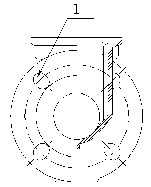 Valve body combined casting process for sluice valve with flange casting bolt hole