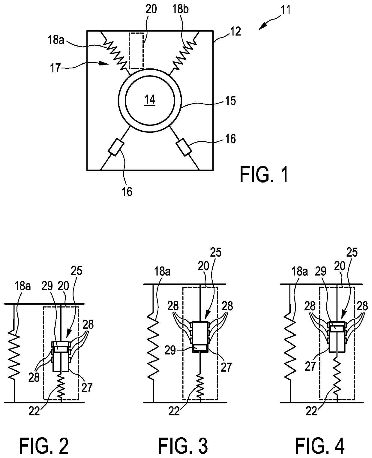 Spring device for spring-mounting a functional unit of an electrical appliance, and method for influencing a spring device of this kind