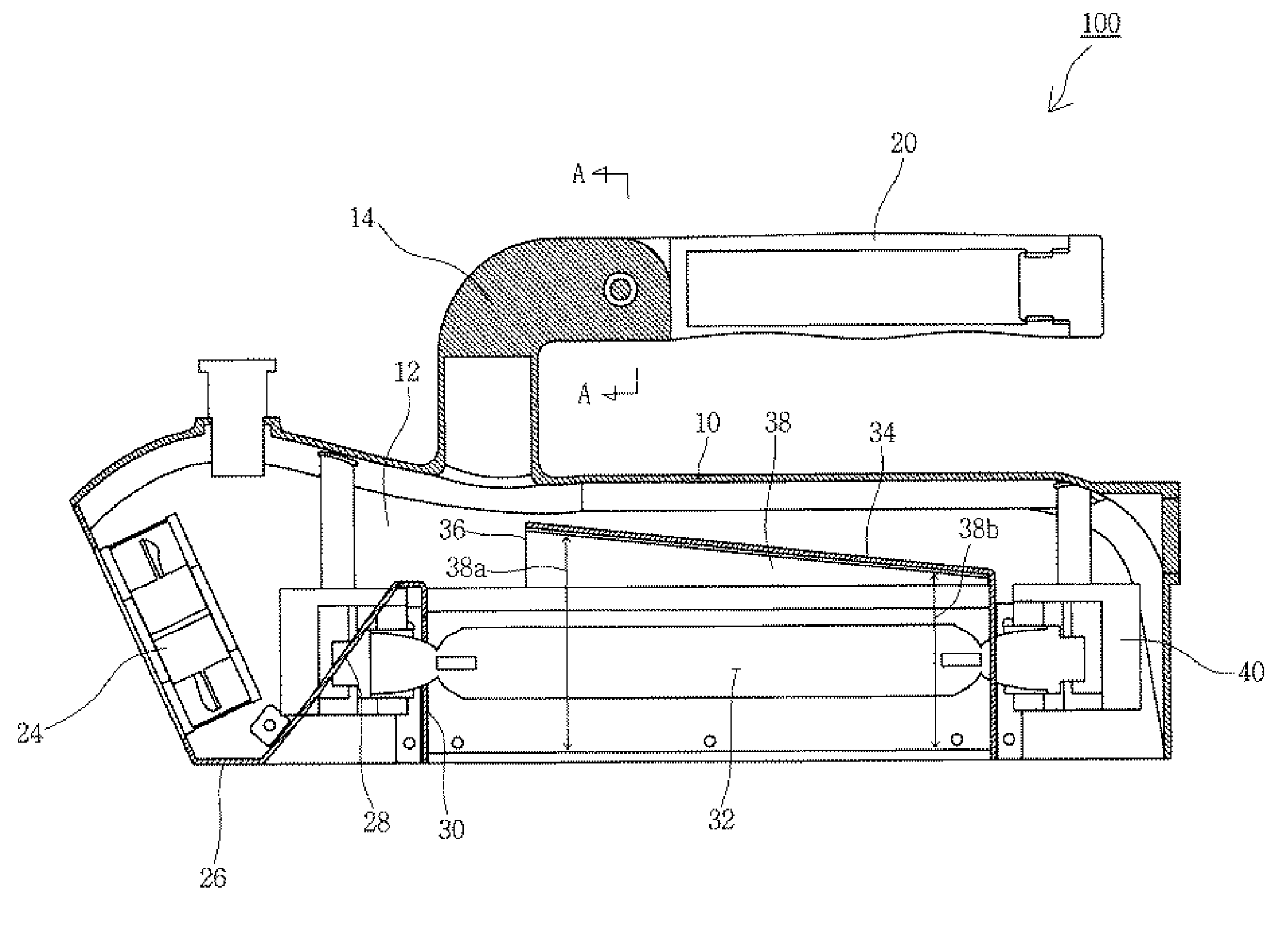 Hand carry type portable curing apparatus using long-arc UV lamp