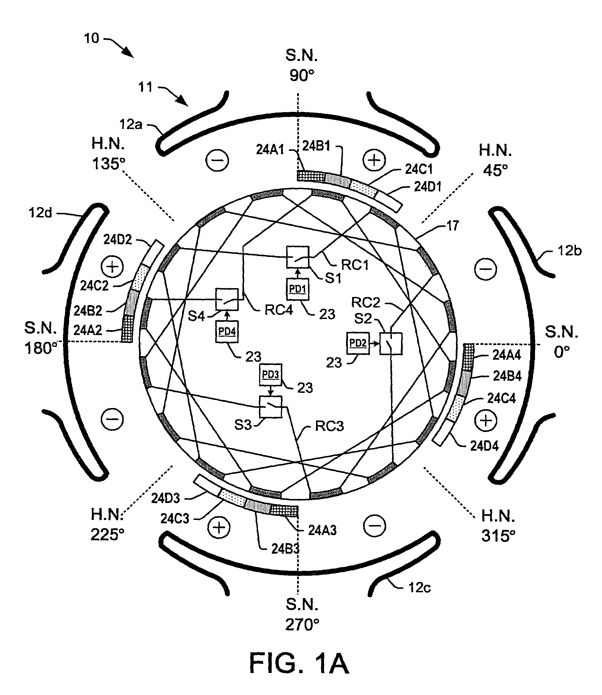 Signaling and reduced torque ripple in brushless repulsion motors