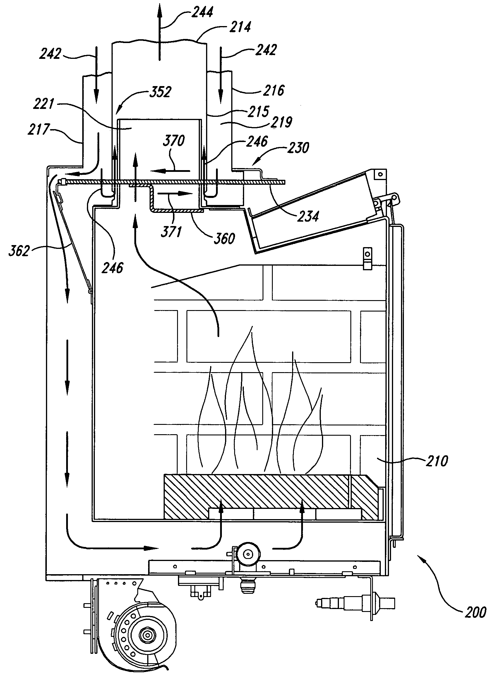 Apparatuses and methods for balancing combustion air and exhaust gas for use with a direct-vent heater appliance