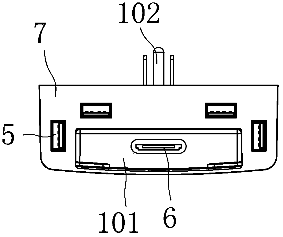 Multifunctional multi-output wall socket structure