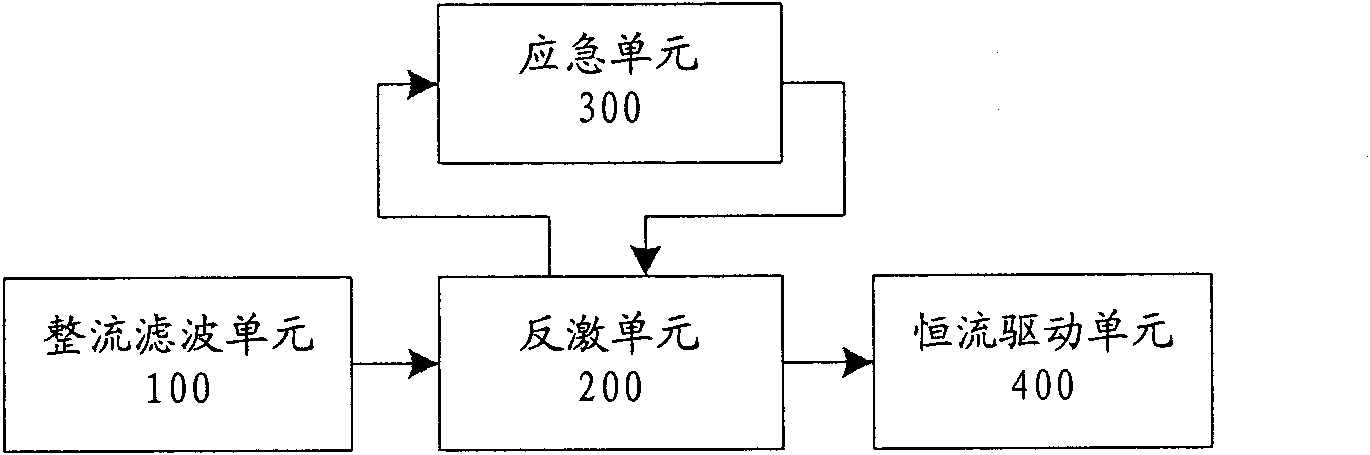 High power LED drive circuit with emergency function