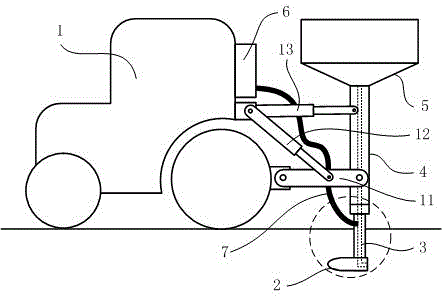 Tea garden soil deep ploughing and fertilizing tool