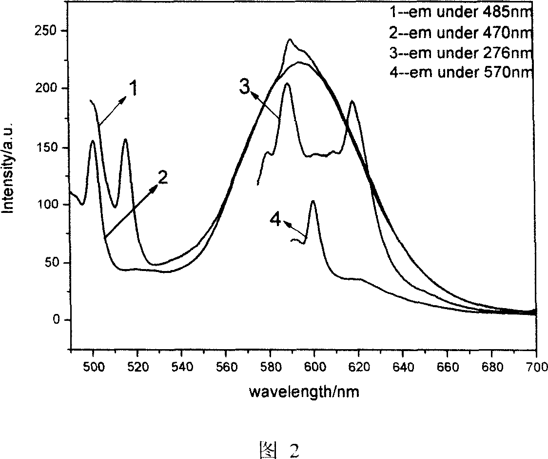 Red long-afterglow phosphor material and its prepn process