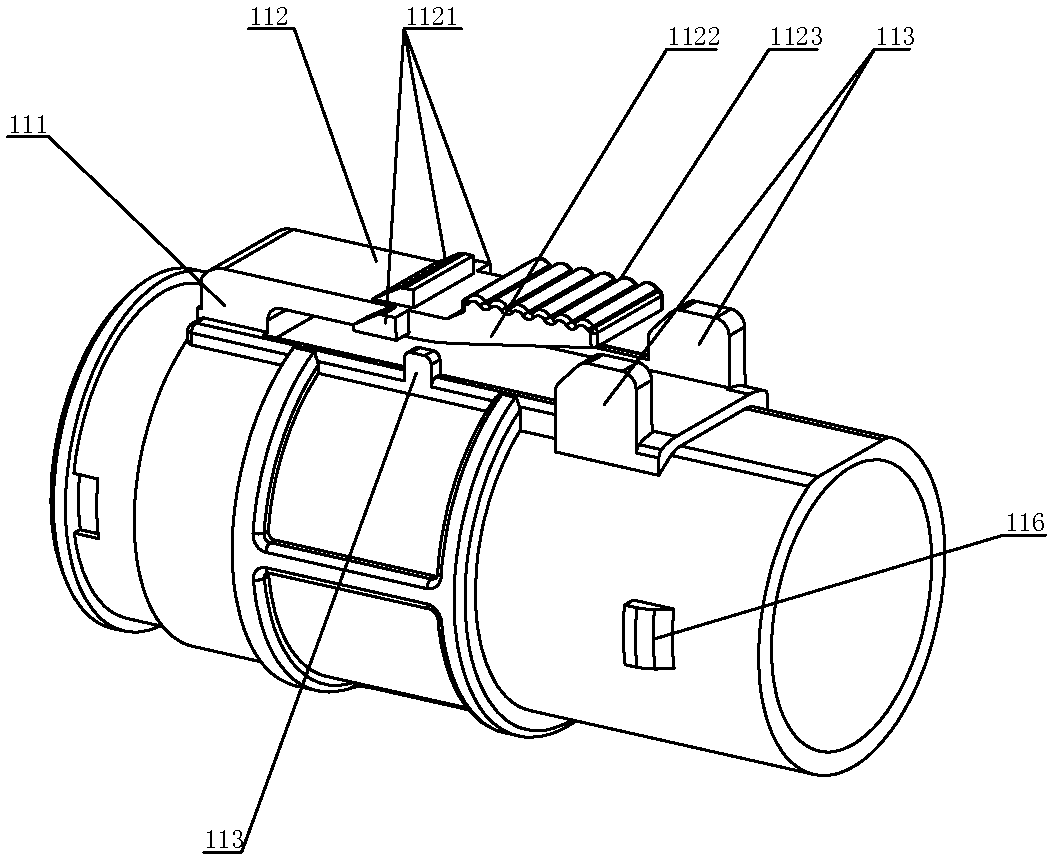 Plastic shell connector with shielding and high-voltage interlocking structure