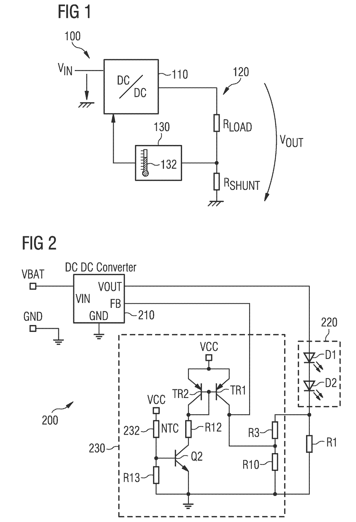 A thermal management and power supply control system for at least one light source