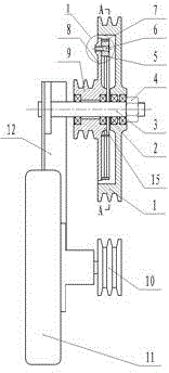 Negative pressure fan transmission device