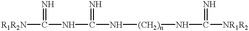 Fast acting disinfectant and cleaner containing a polymeric biguanide