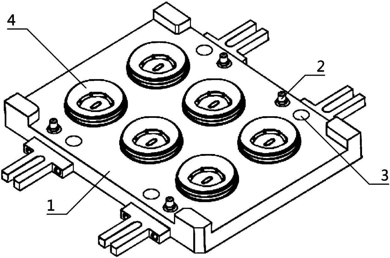 Earphone rubber-coating forming mould structure