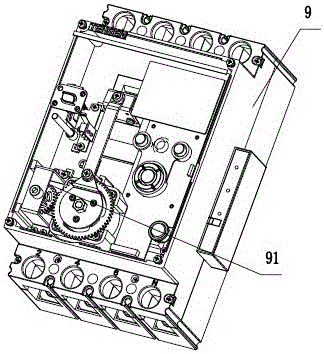 Unidirectional operating mechanism for circuit breakers and circuit breaker