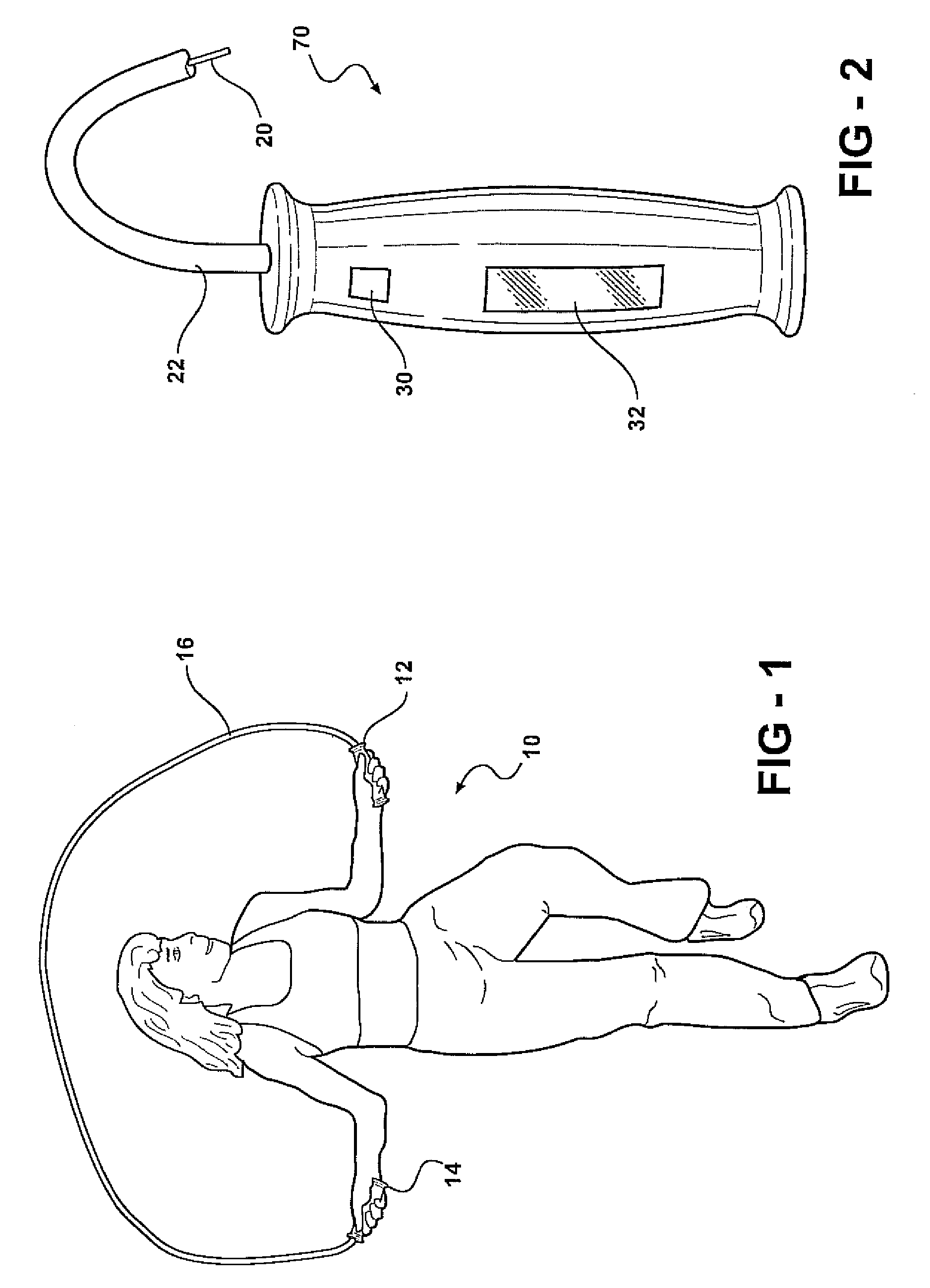 Jump rope with physiological monitor