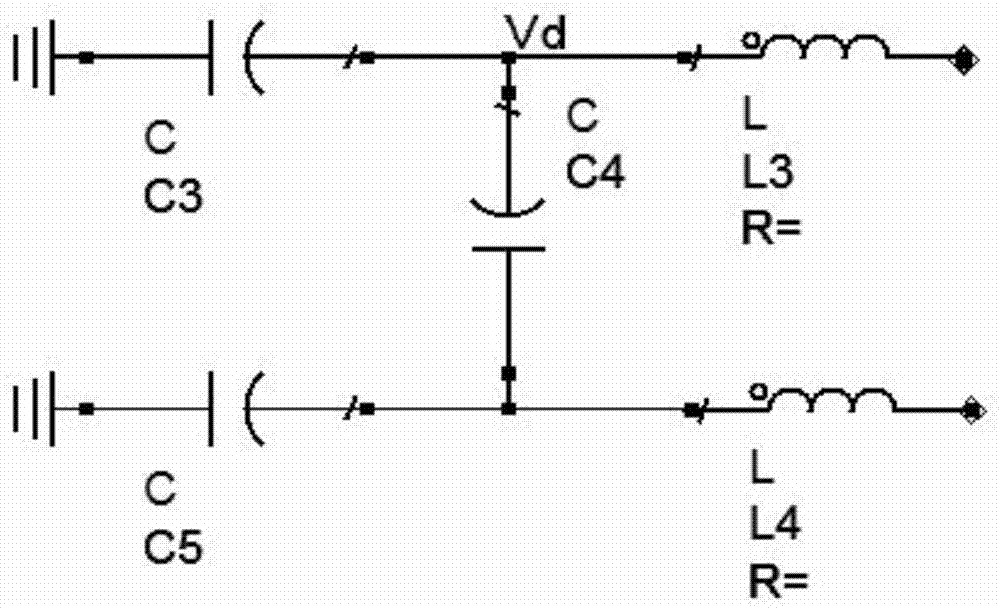 Gaussian even pulse high-current high-power broadband power wire injection coupling network and construction method thereof