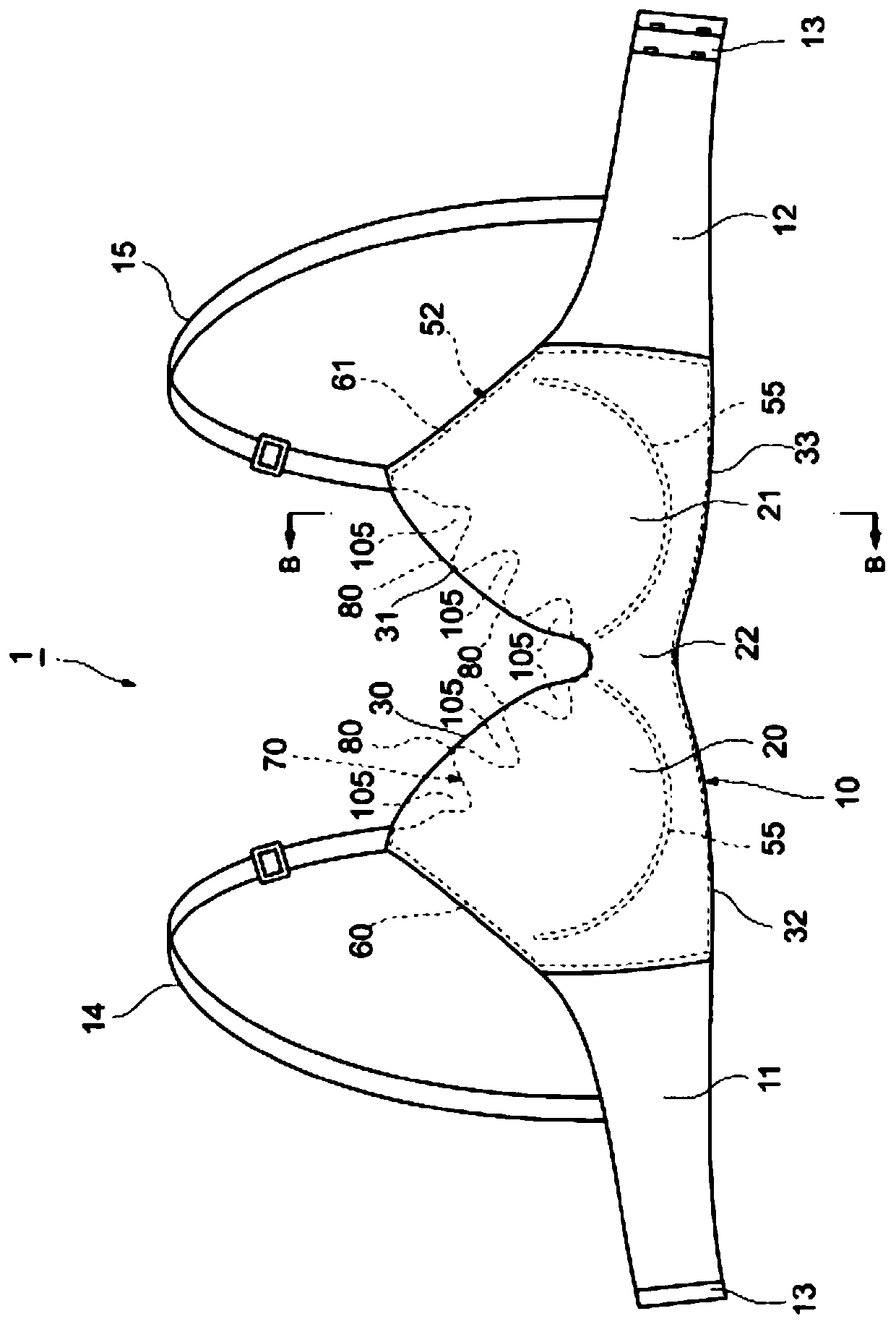 Articles of clothing and brassieres