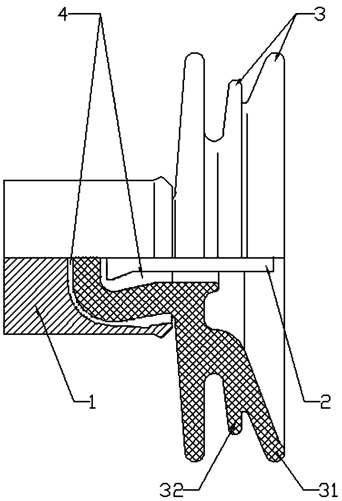 Adhesive binding and suspended type polymer insulator chain element with double-umbrella or triple-umbrella disc-shaped umbrella shirt