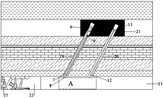 Method and device for upward cracking left coal pillars in residual mining area through microwave heating