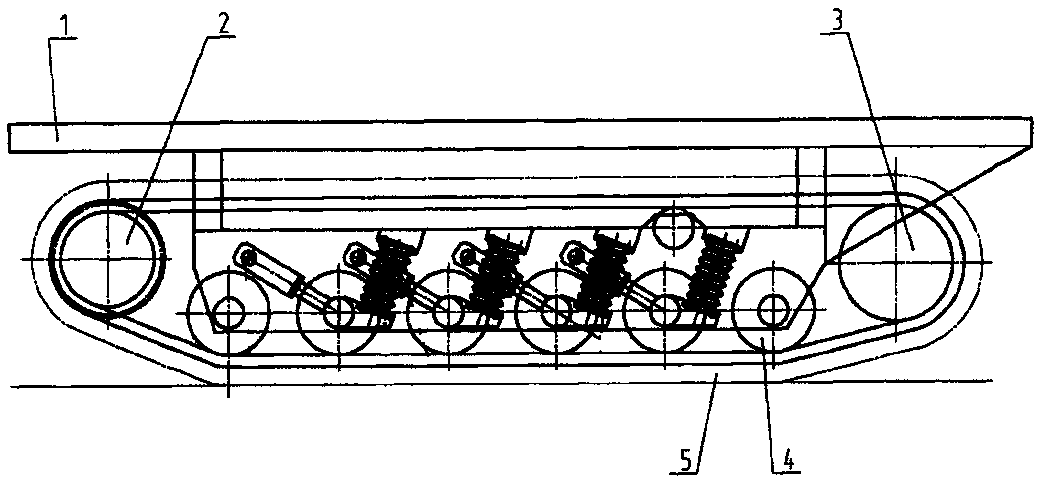 Rubber track chassis, rubber track chassis derailment prevention device and track vehicle