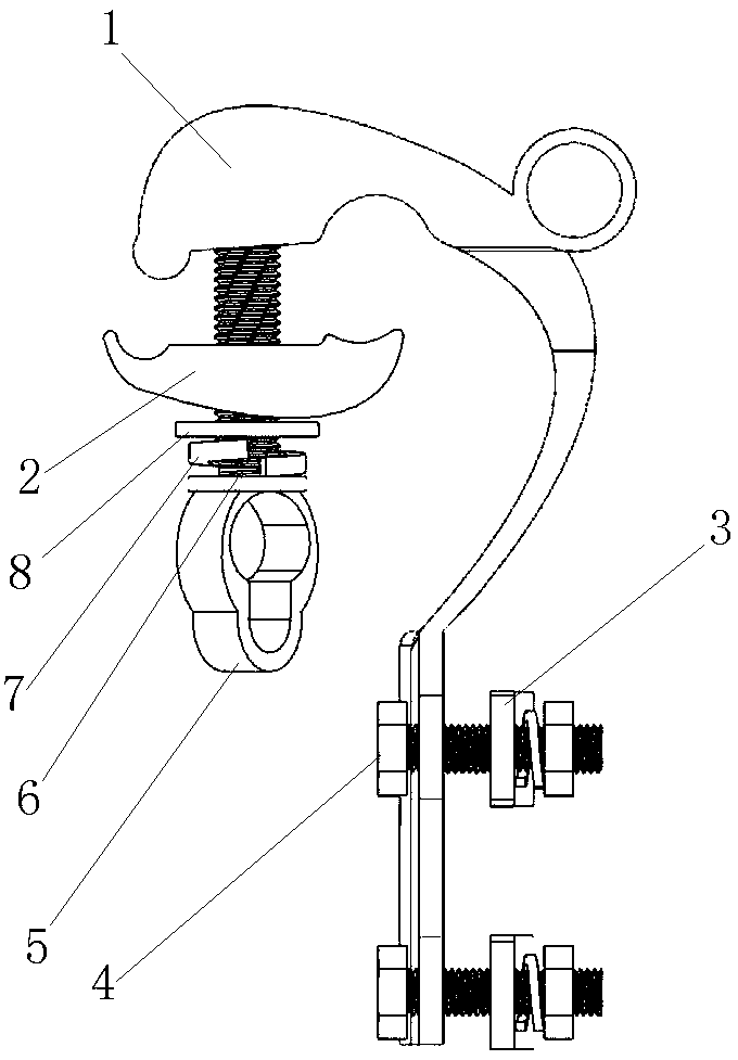 Easy-to-operate permanent fastening large-load live wire connection clamp