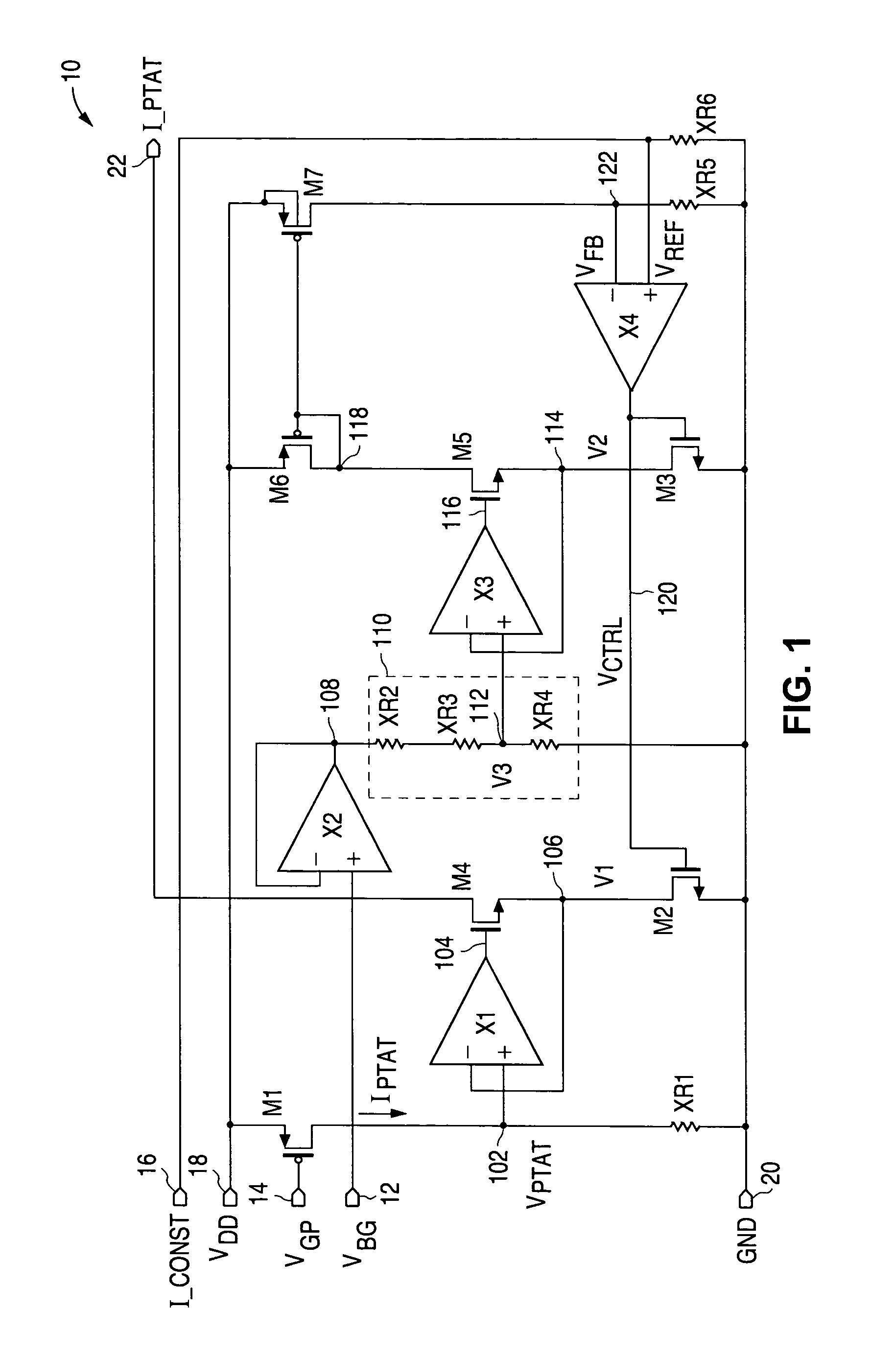 Precision PTAT current source using only one external resistor