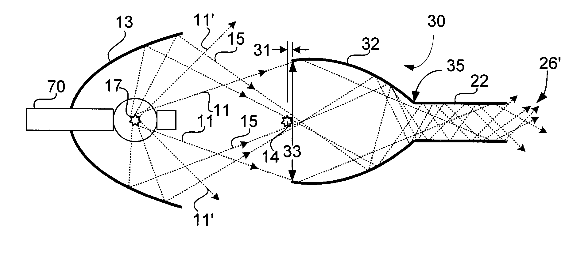 Non-imaging photon concentrator