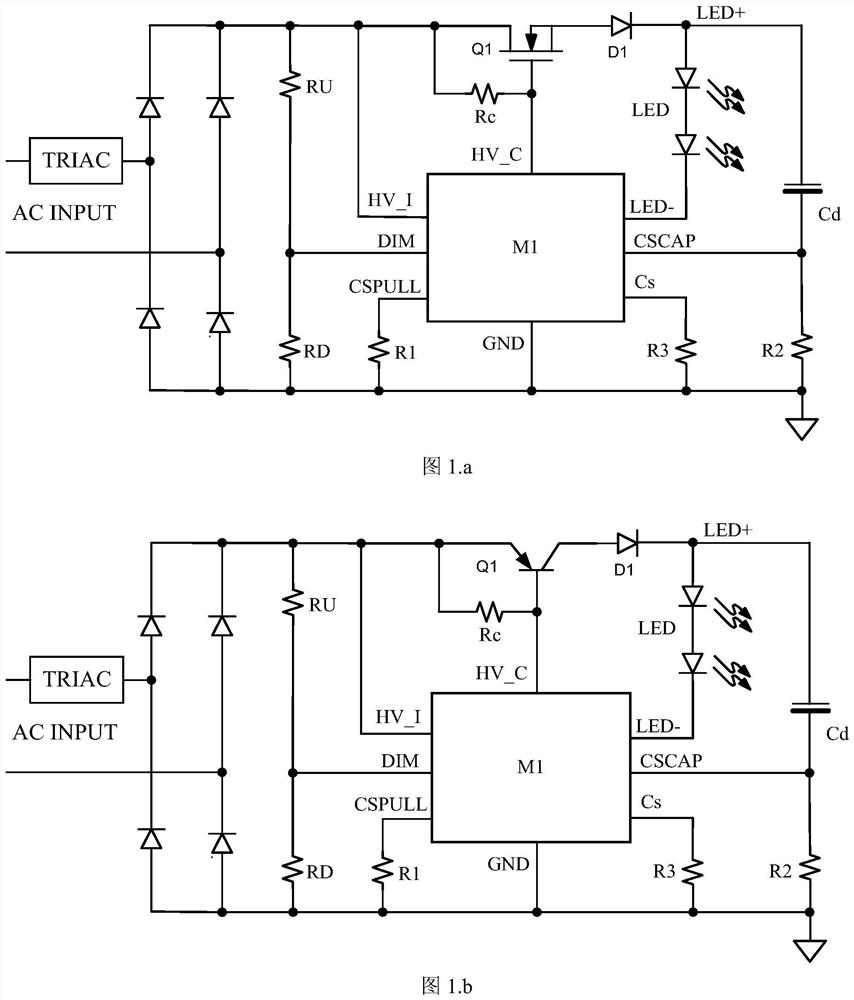 Compatible with thyristor dimmer without flicker led drive circuit