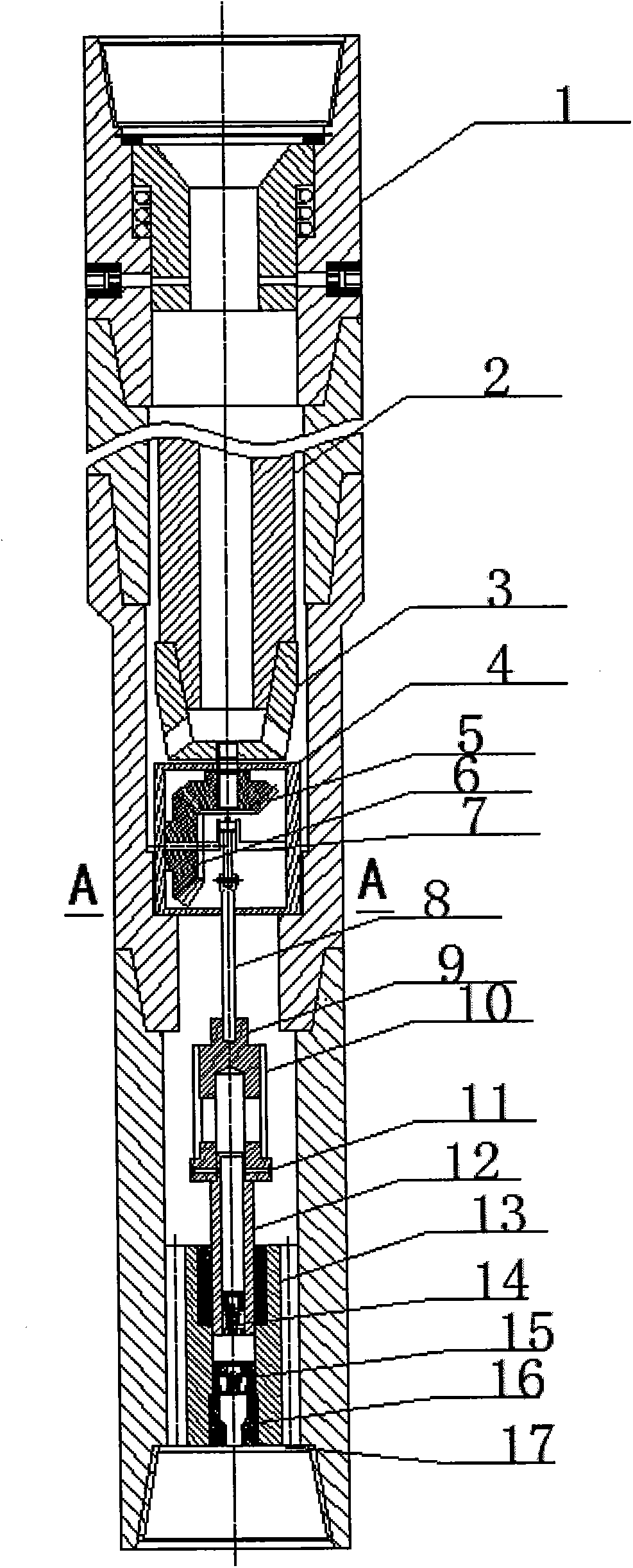 Bevel gear set reversing underground pulse jet supercharging device