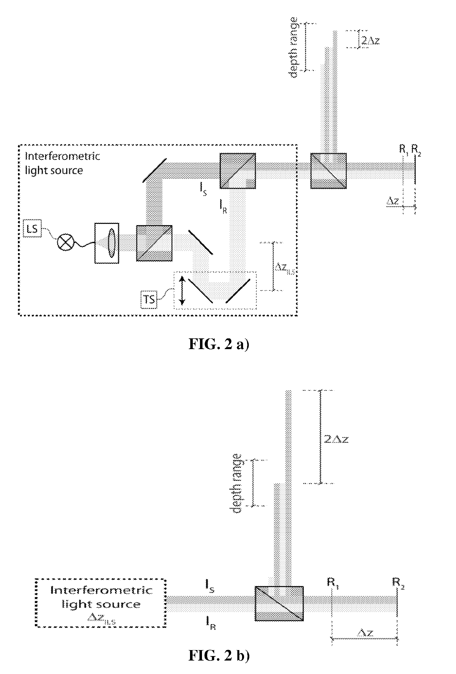 Dual beam heterodyne fourier domain optical coherence tomography