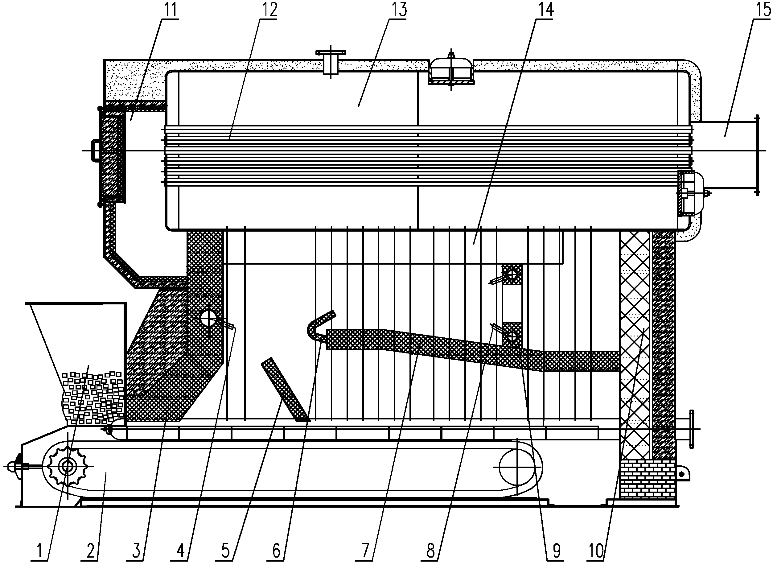 Biomass low-nitrogen direct combustion boiler