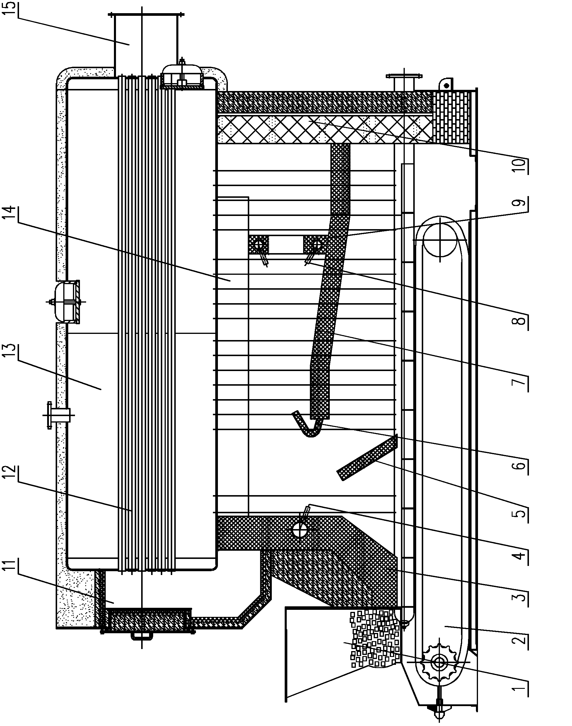 Biomass low-nitrogen direct combustion boiler