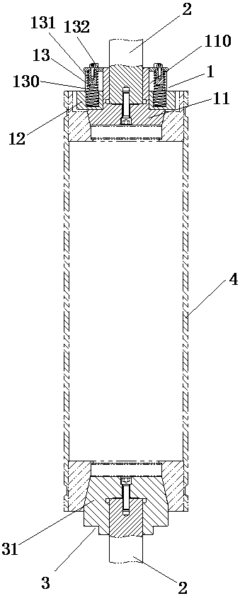 Chuck device for quickly installing rewinding shaft and its installation method