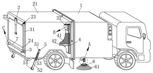 Road cleaning vehicle with garbage can convenient to clean for street cleaning