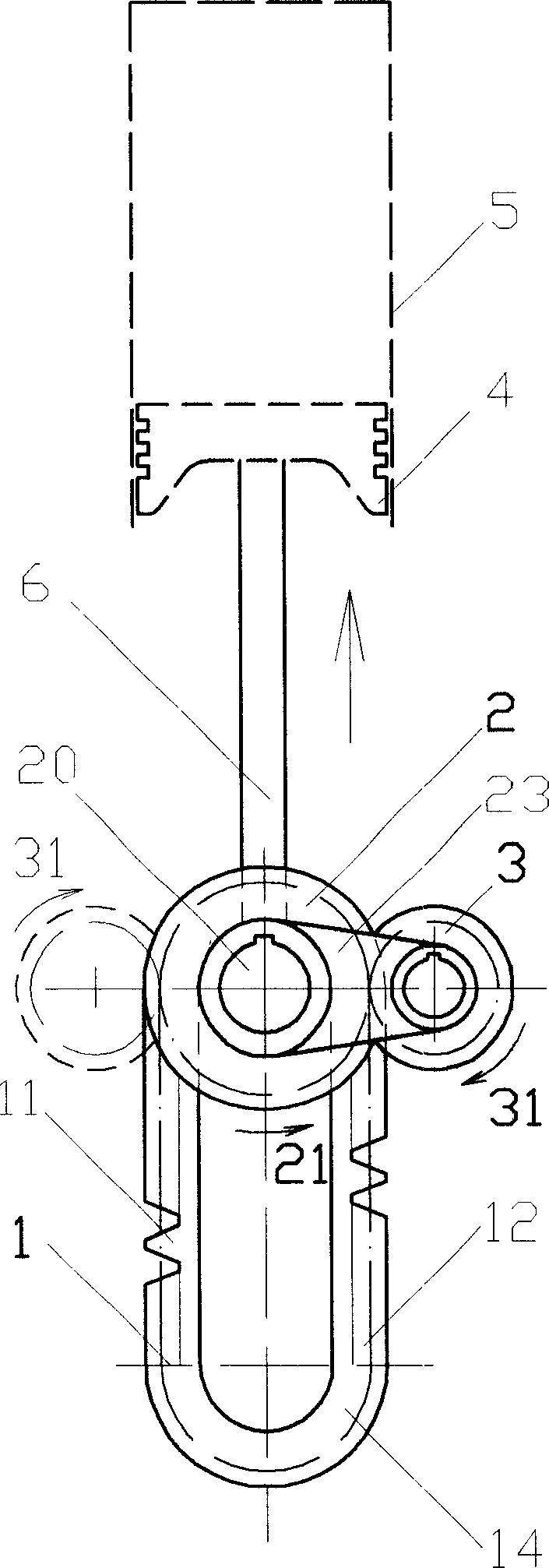 Reciprocating-rotating power converting mechanism without crank, and its engine and compressor