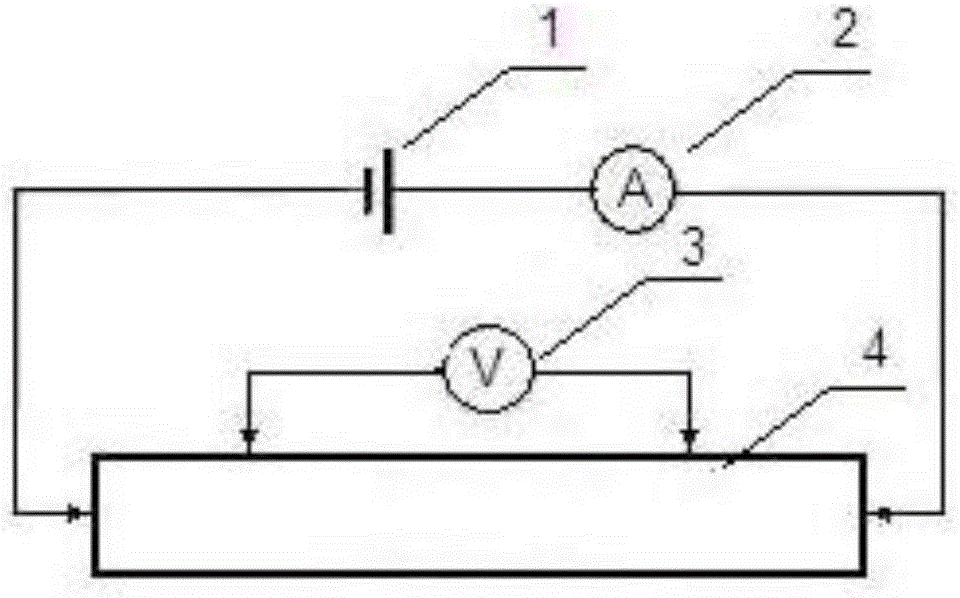 Small current measurement method for resistivity of large size graphite electrode