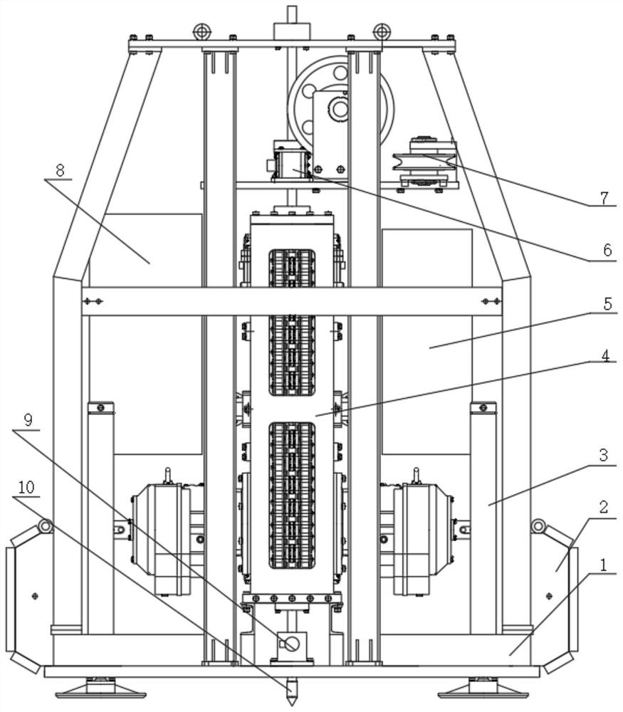 Seabed type chain clamping driving continuous penetration static sounding device