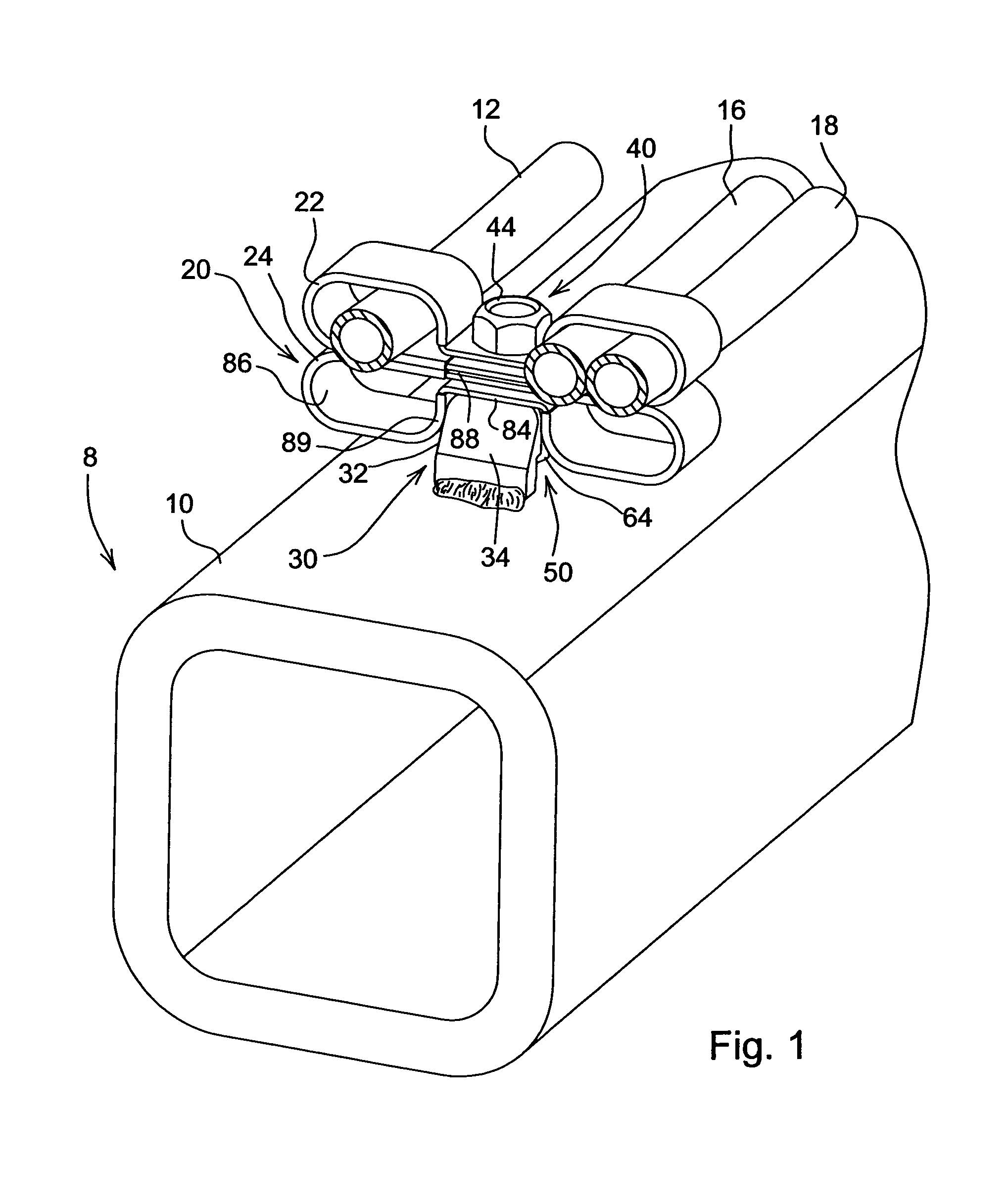 Frame mounted hose clamp