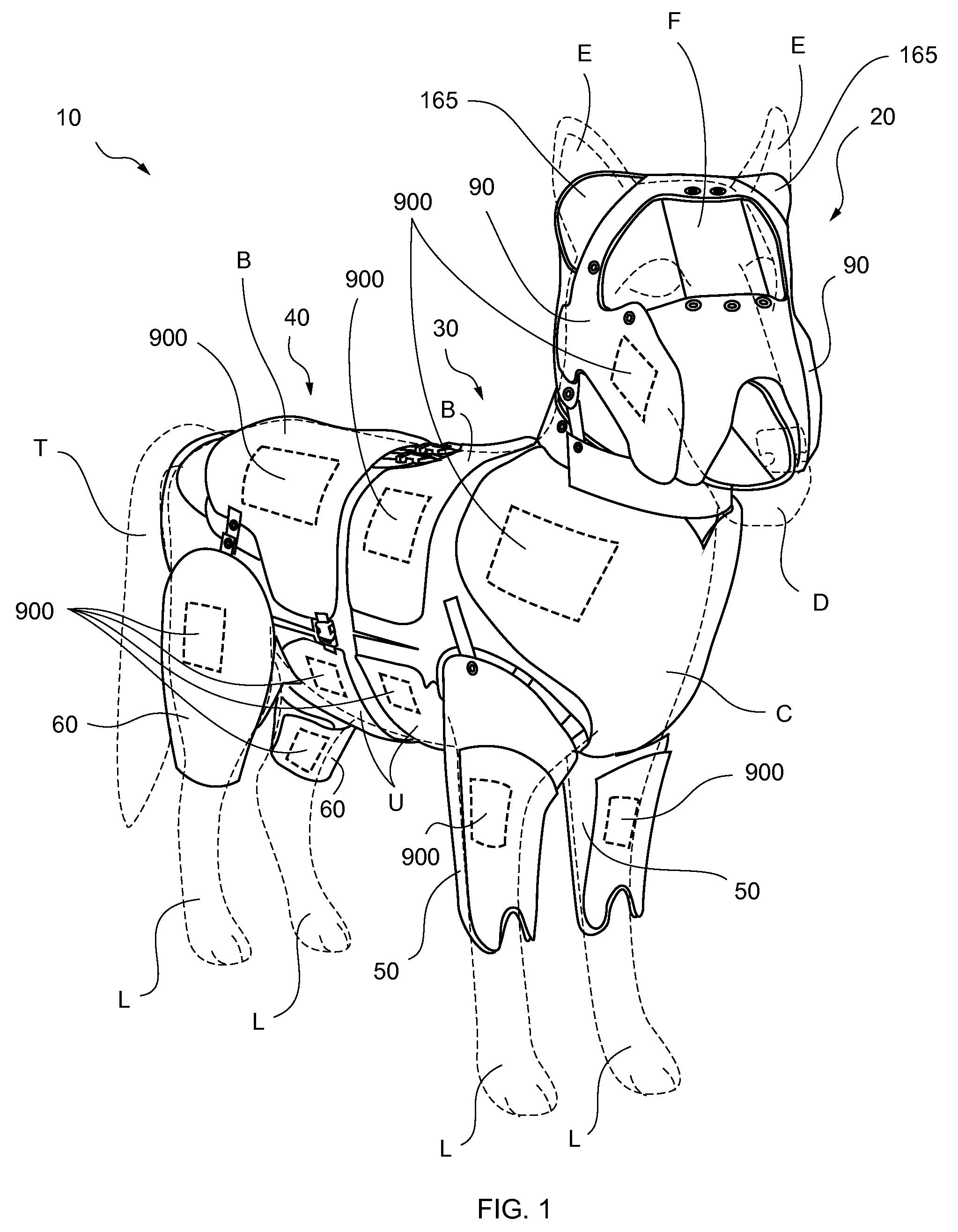 Canine protective suit and method of use thereof