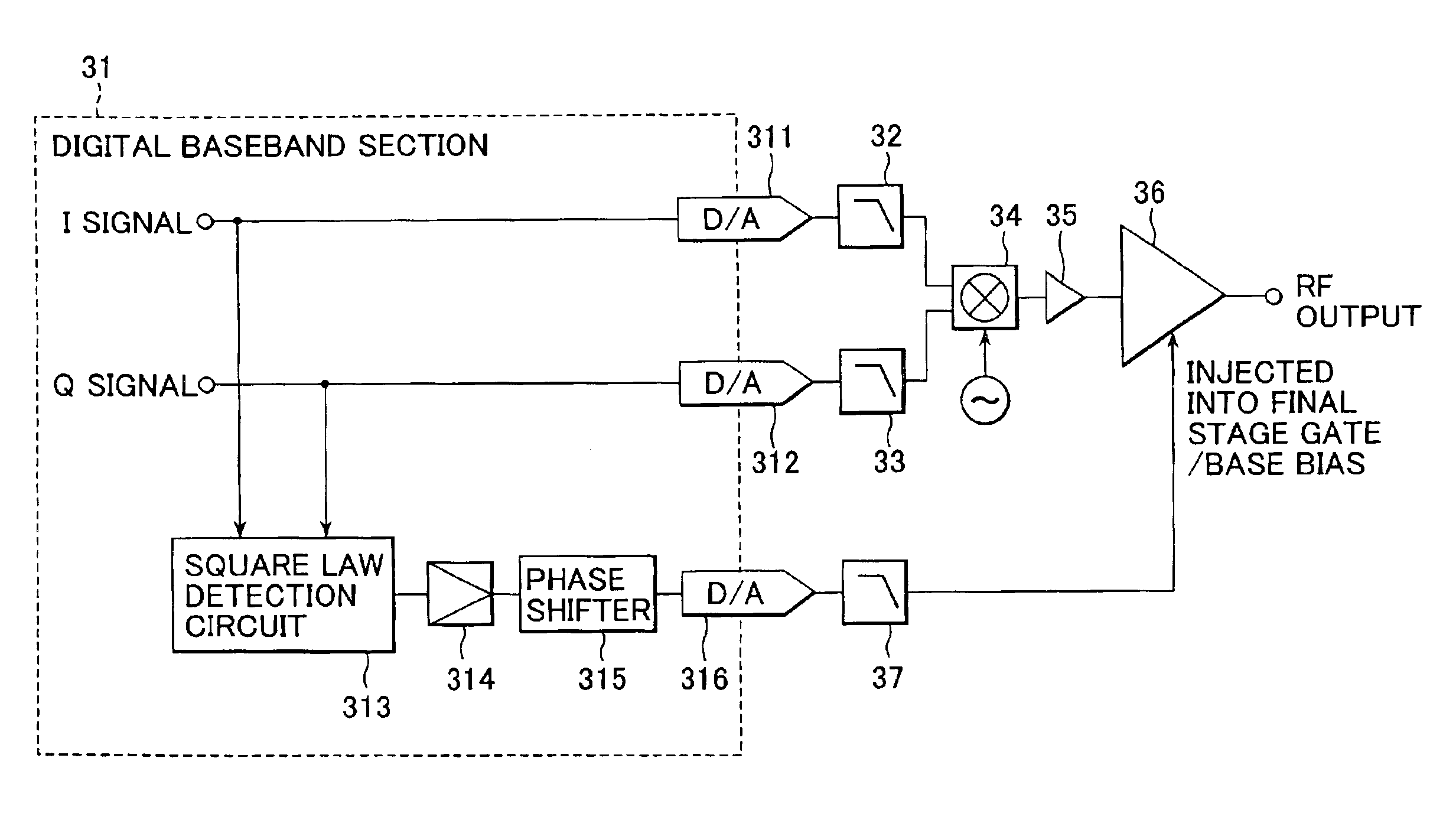 Power amplifying apparatus and radio communications apparatus using same