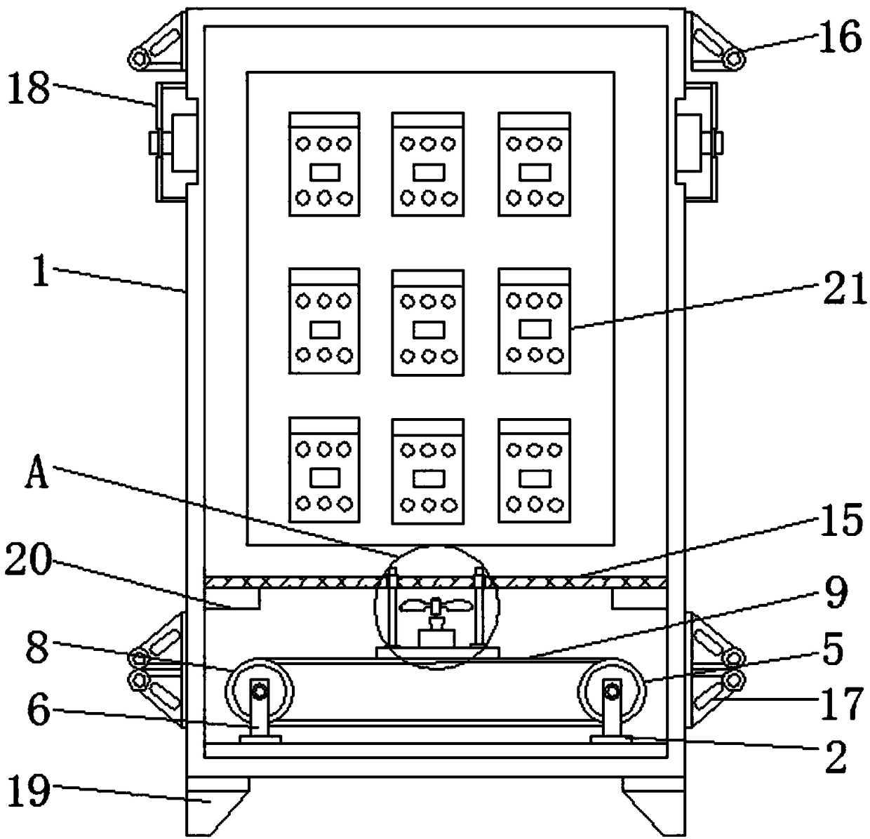 Distribution box for power grid regulation