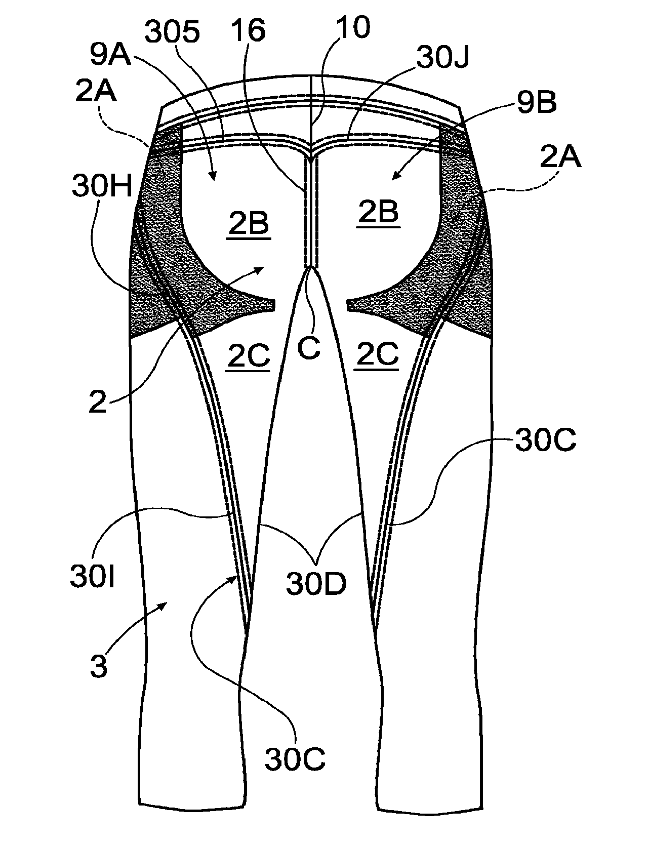 Pants, in particular for shaping the female buttocks and hips