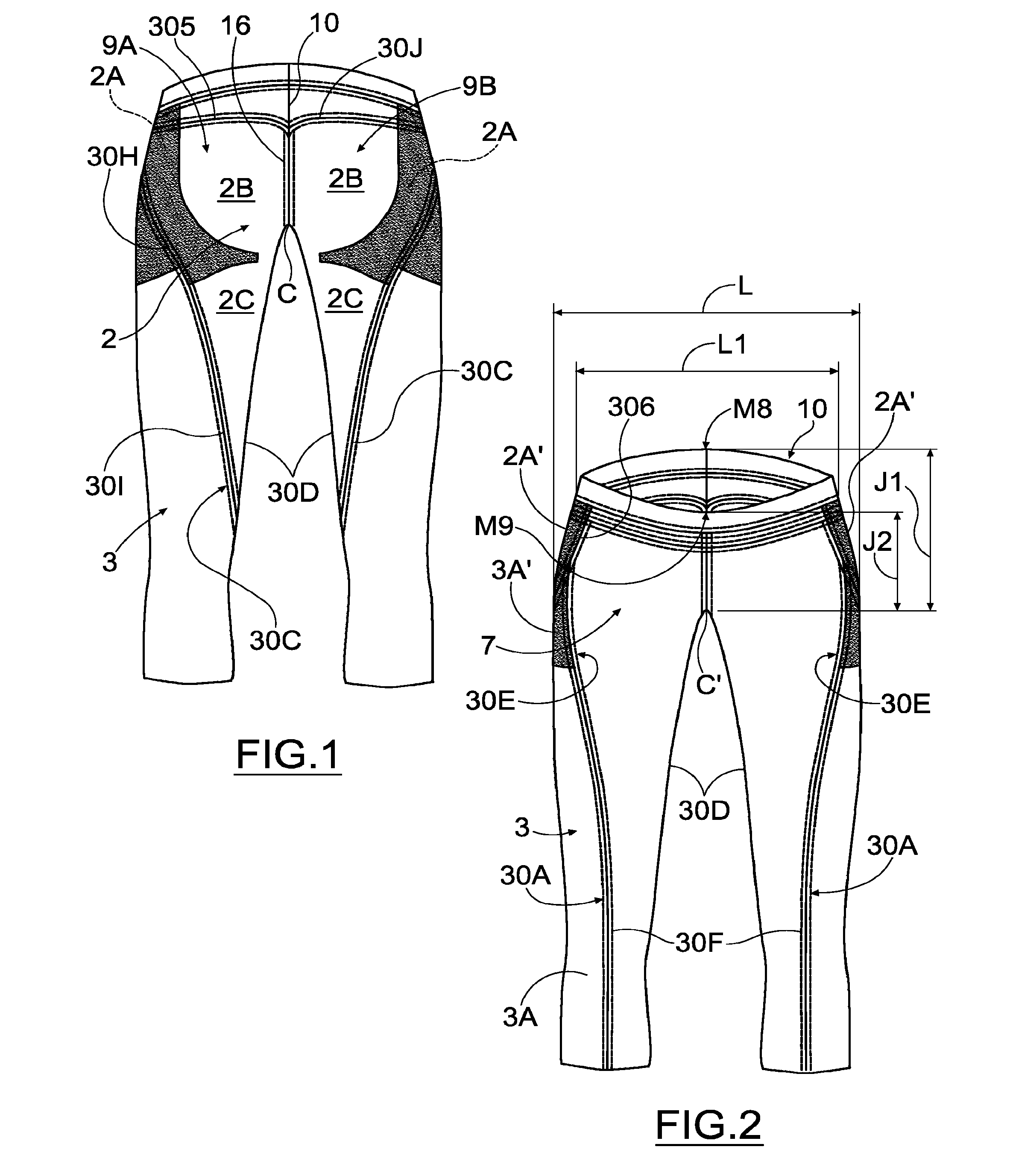 Pants, in particular for shaping the female buttocks and hips